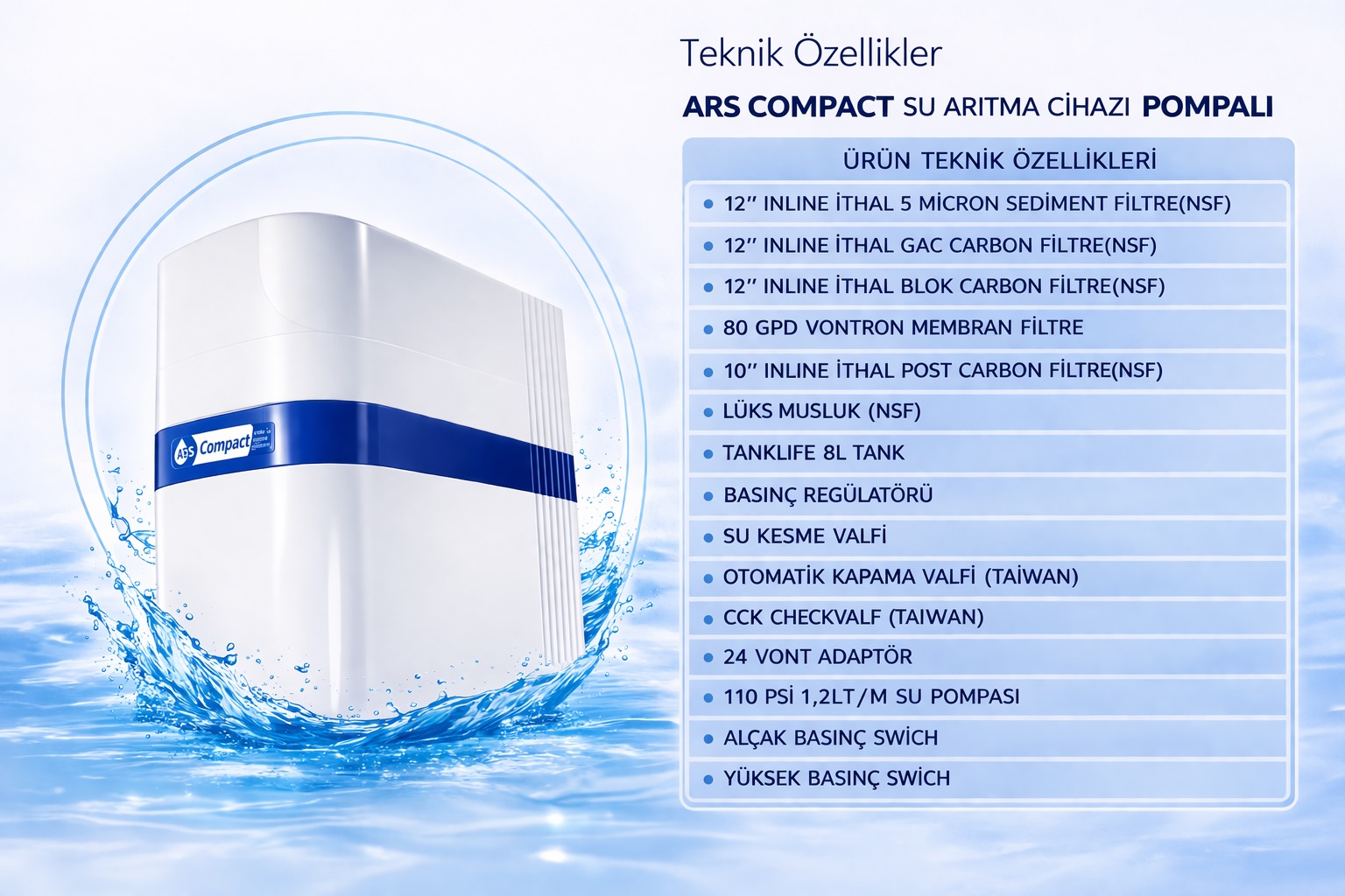 Sanayi tipi su arıtma ön kontrol ve bakım görseli